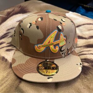 Atlanta Braves New Era 59fifty 7 1/2 Lids Exclusive Camo with Neon Accents